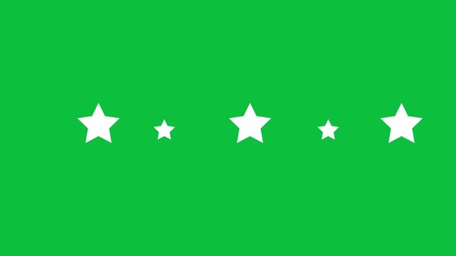 Glowing star sparkle animation. twinkling star motion graphics with green background. 4k star sparkle vector doodles, glowing light effect, 2D shining twinkle effect on green screen background,
