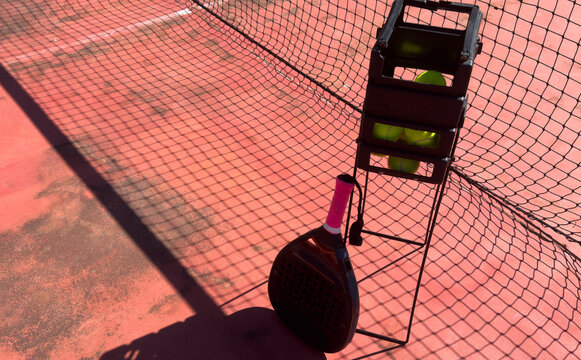 racket for padel on the old court