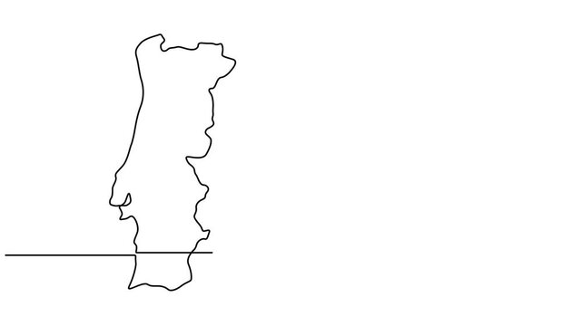 Animated video of Portugal map. Map and flag motion graphics for Education, Travel between cities in Portugal, infographics, Science, Web Presentations. Portugal map concept in doodle style.