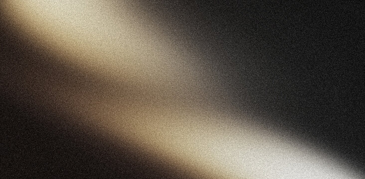 Dark golden light leak on black grainy background, blurred light to dark gradient shape, noise texture abstract header, poster, banner backdrop design