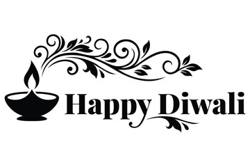 Happy diwali wishes elegant lamp floral design for festive celebrations and greetings © MSTNASIMA