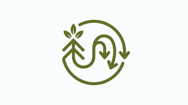 Infinite loop arrow with plant sprout logo