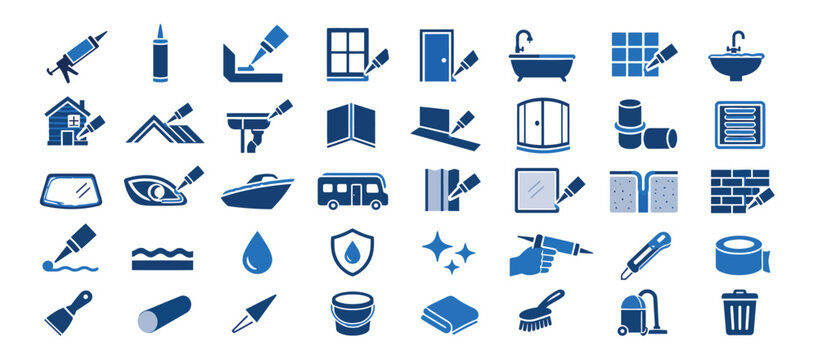 Flat Design Icons for Home Improvement and Tools.