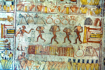 Egyptian painting in Tomb © Peter Phipp Video