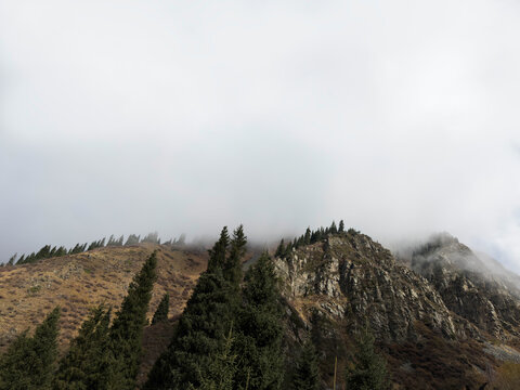 Views of Chimbulak, in the Zailiisky Alatau mountain range, Kazakhstan