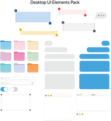 Obraz premium Pastel Website Wireframe UI Kit Layout Illustration
