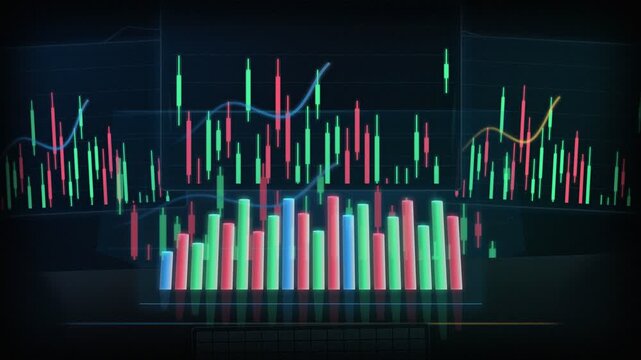 Futuristic Crypto Trading Chart Animation | 4K Financial Market Background