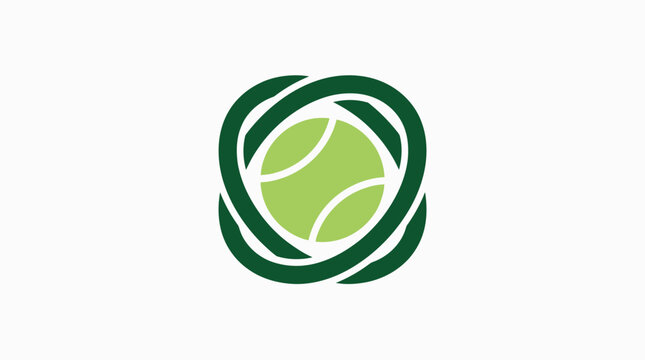 Tennis ball icon with circular green swish lines.