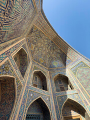 Obraz premium Details of mosiacs on architecture, Samarkand, Uzbekistan