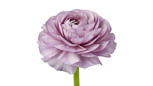 Purple ranunculus flower isolated. Beautiful spring blossom on a transparent background.
