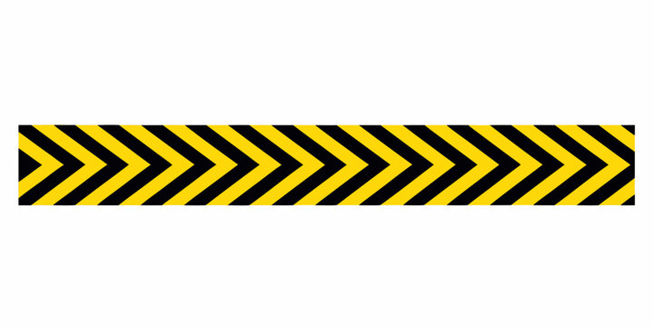 Caution tape pattern with black and yellow chevron stripes on a white background
