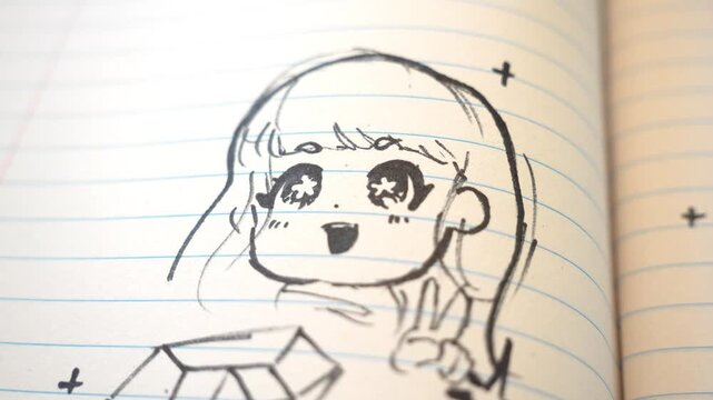 Notebook doodles with black marker
