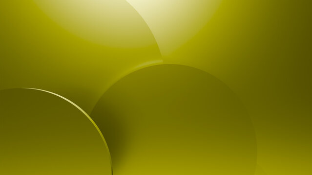 Abstract Olive Green Glossy Circular Shapes with Modern Geometric Design