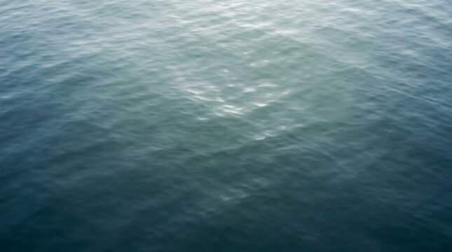 Calm ocean water with gentle ripples reflecting light under a clear sky.