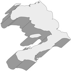 3D map dimension - continent North America country Haiti © badrpost