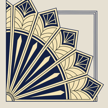 Art deco style geometric pattern with overlapping shapes and lines decorative elements geometric overlapping decorative illustration artistic