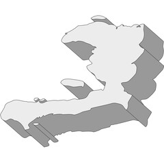 3D map dimension - continent North America country Haiti © badrpost