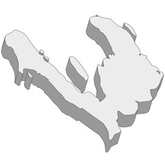 3D map dimension - continent North America country Haiti © badrpost