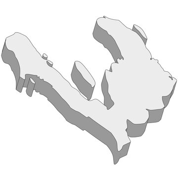 3D map dimension - continent North America country Haiti