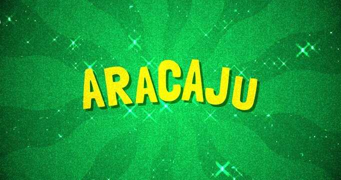 Aracaju text - Brazil Colors glitter background
