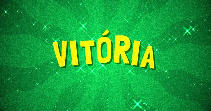 Vit&oacute;ria text - Brazil Colors glitter background