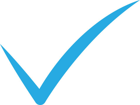 Blue checkmark symbol. Correct tick icon. isolated on transparent background