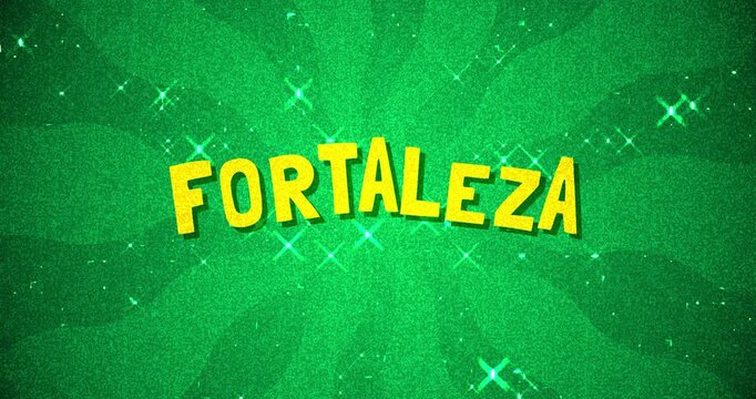 Fortaleza text - Brazil Colors glitter background