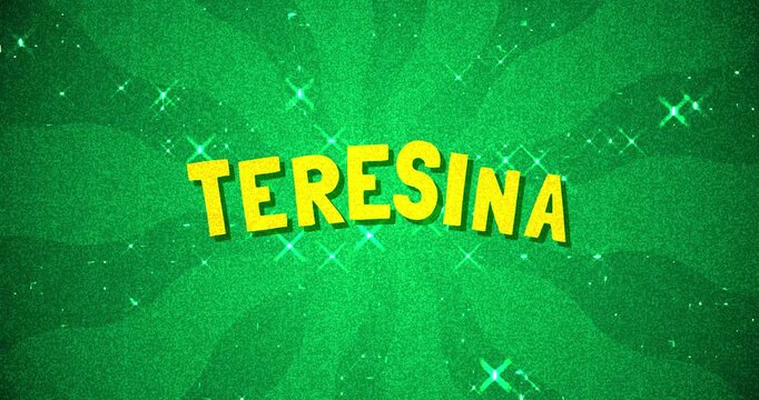 Teresina text - Brazil Colors glitter background