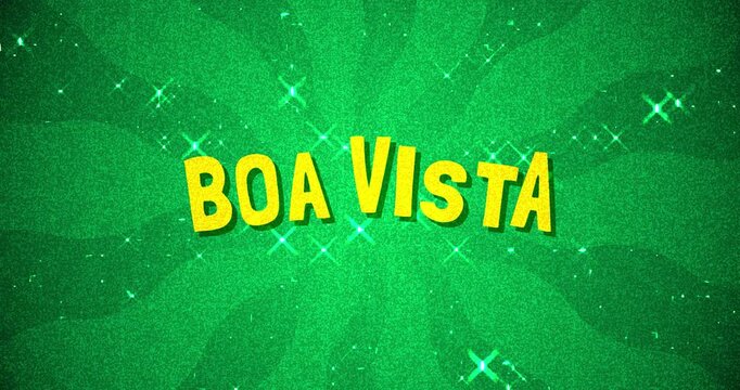 Boa Vista text - Brazil Colors glitter background