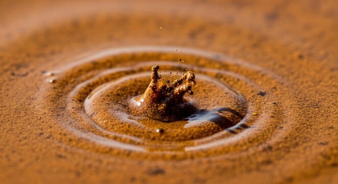 Highly turbid brown water with suspended soil and sediment particles, signifying contamination, erosion, or natural runoff, background, soil, runoff