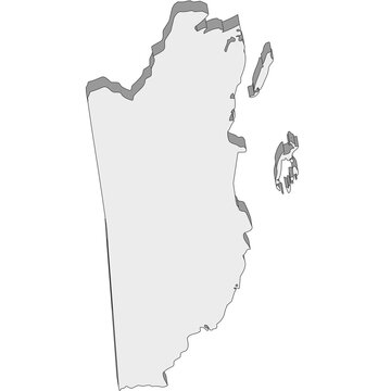 3D map dimension - continent North America country Belize