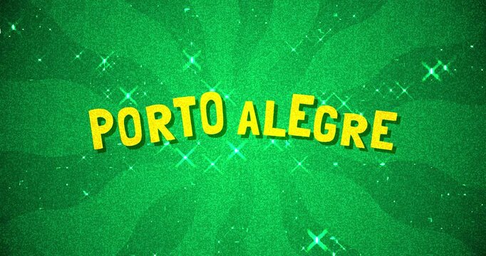 Porto Alegre text - Brazil Colors glitter background
