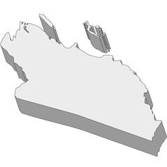 3D map dimension - continent North America country Belize © badrpost