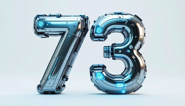 Shiny metallic balloon numbers seventy three.