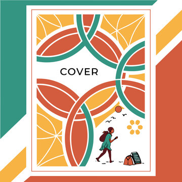Colorful abstract background with a person walking and a suitcase abstract background colorful suitcase illustration creative movement exploration adventure destination vacation