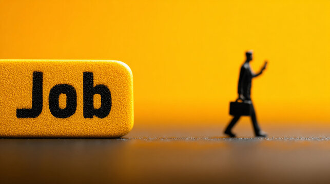 Searching for a job with phone in hand against a bright background
