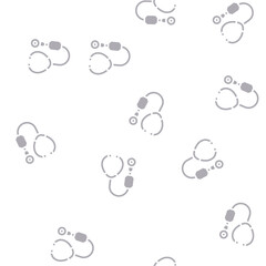 Obraz premium digital stethoscope glyph vector seamless pattern. digital stethoscope signthin illustration