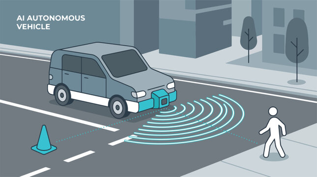 Smart car pedestrian detection icon