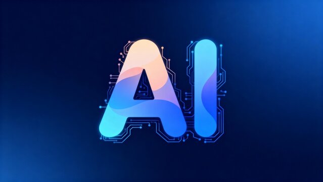 AI lettering with circuit design