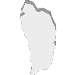 3D map dimension - continent North America country Dominica © badrpost