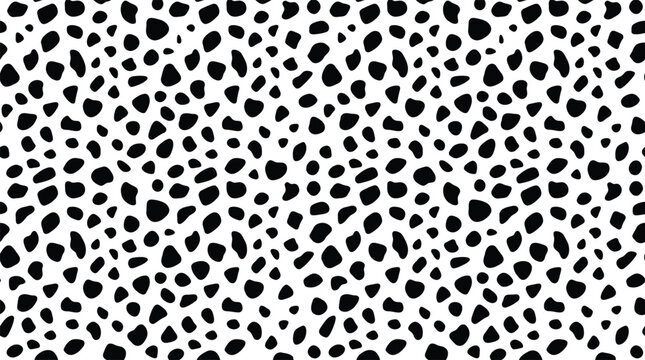 Black and white dalmatian spots pattern seamless animal print texture