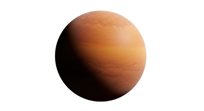 Mars planet with reddish orange surface
