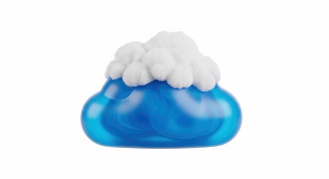 Blue rain cloud with white soft puffs
