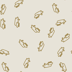 pig piglets farm line seamless pattern pig piglets farm thin line illustration © sevector