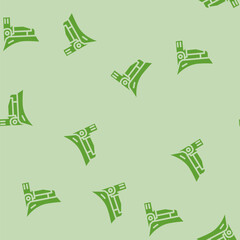 dozer blade construction vehicle glyph vector seamless pattern. dozer blade construction vehicle thin illustration © sevector