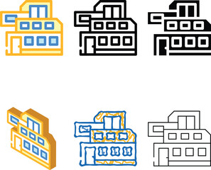Obraz premium modern house building color icon vector. modern house styles building sign. isolated symbol illustration