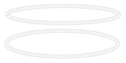 Two round braided rope frames in a simple black and white line art style © Ai Gallerybd