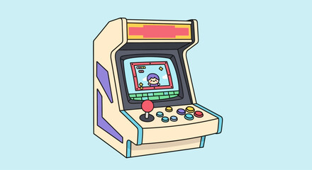 Retro Arcade Game Machine Vector Illustration © Wa