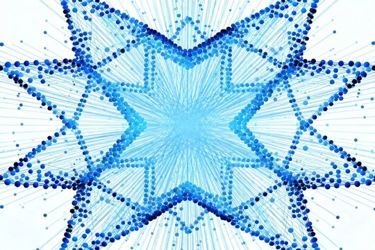 Blue Digital Star Network Pattern