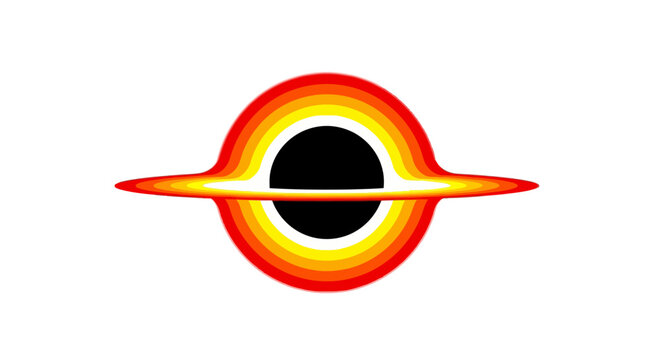 Stylized Vector Illustration of a Black Hole with Accretion Disk
